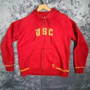 Nike USC Trojans Team Zip Up Hoodie Red XL Cotton Polyester